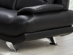Sofá*Vente-unique Sofá de 3 lugares em pele sintética - MUSKO Preto