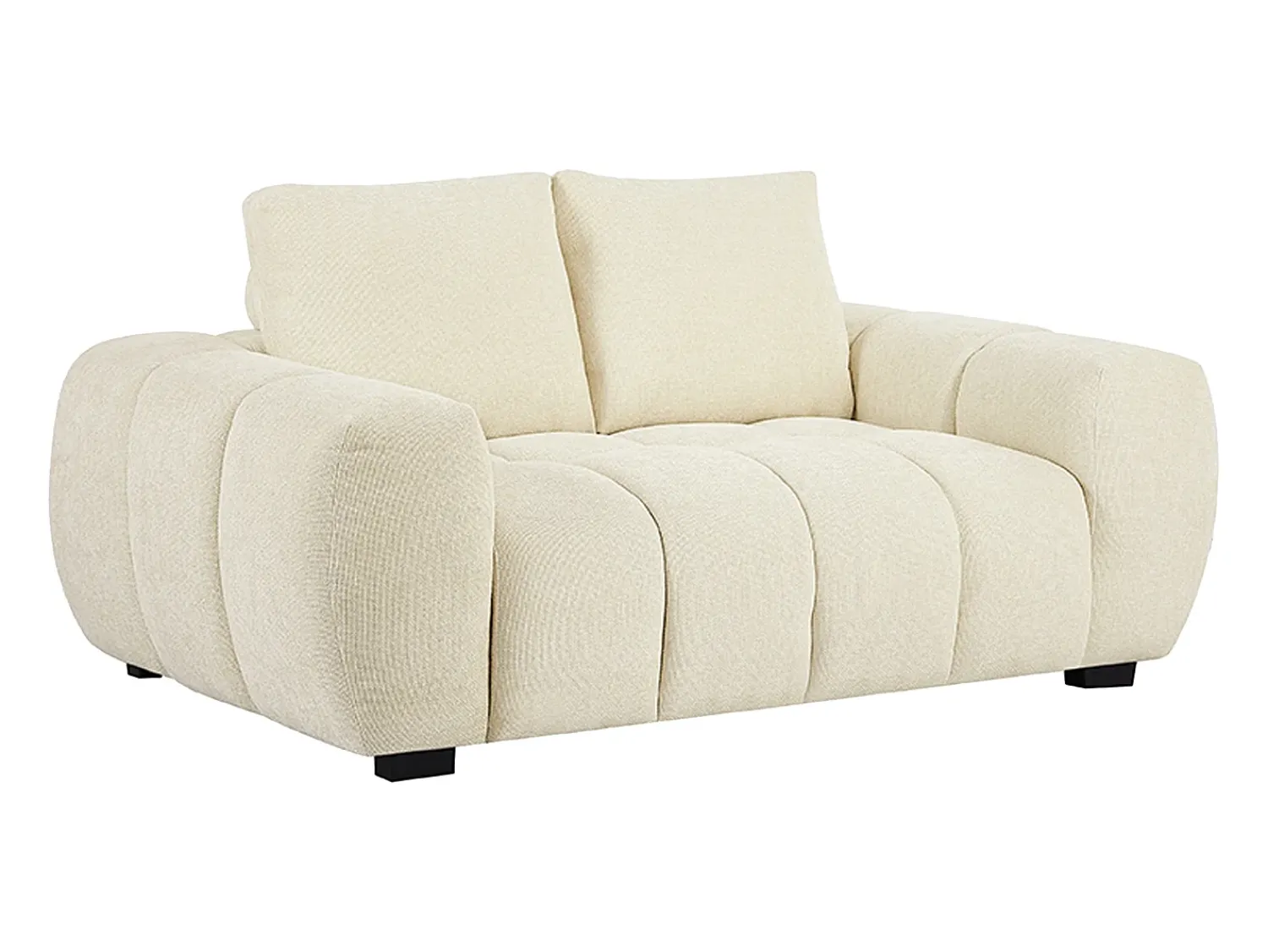 Discount Vente-unique Sofá de 2 lugares em tecido acolchoado estilo design BERENIA Bege