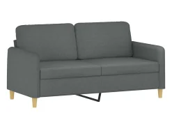 Best Sofá de 2 lugares em tecido 140 cm -escuro PT454995 Cinzento