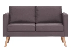 New Sofá de 2 lugares em tecido cinzento-acastanhado PT578744 Taupe