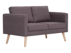 New Sofá de 2 lugares em tecido cinzento-acastanhado PT578744 Taupe
