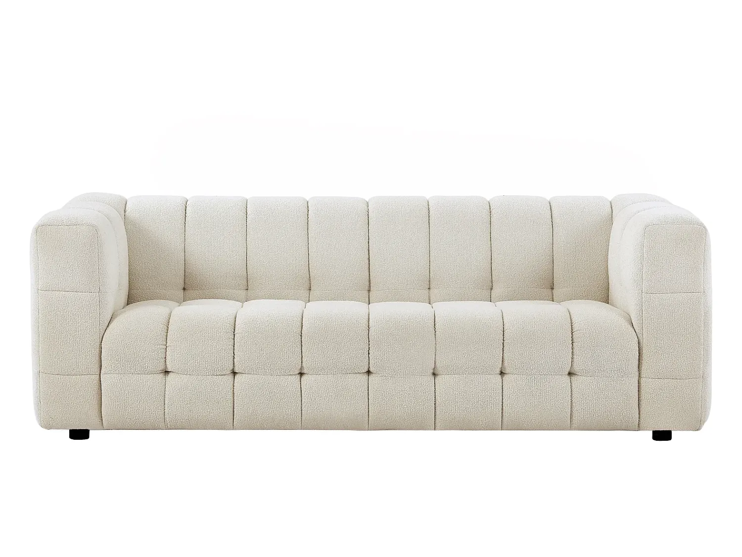 Sofá*Vente-unique Sofá de 3 lugares em tecido bouclé marfim design LERICI de Pascal Morabito Branco
