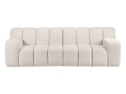 Sofá|Vente-unique Sofá de 3 lugares em tecido chenille cor BELADON Bege