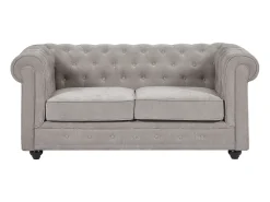 Sofá*Vente-unique Sofá de 2 lugares em tecido cor cinza CHESTERFIELD Cinzento