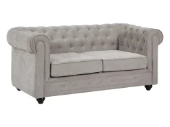 Sofá*Vente-unique Sofá de 2 lugares em tecido cor cinza CHESTERFIELD Cinzento