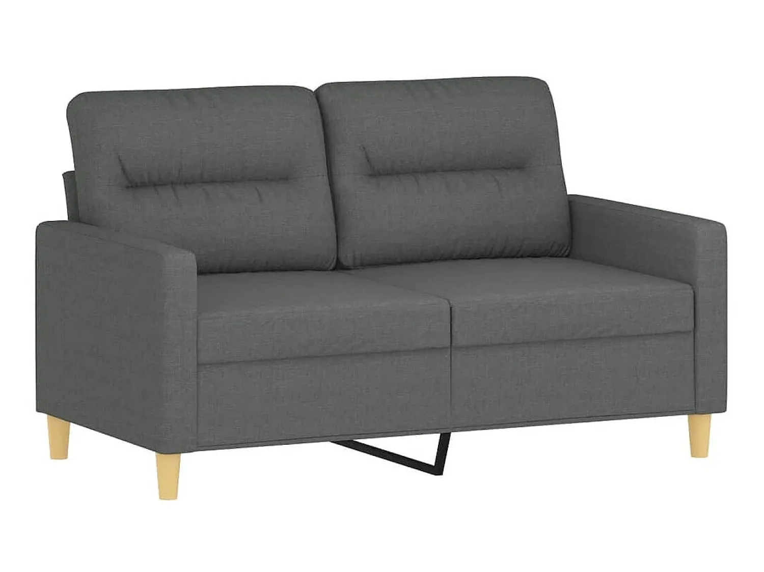 Sofá| Sofá de 2 lugares em tecido 120 cm -escuro PT834194 Cinzento