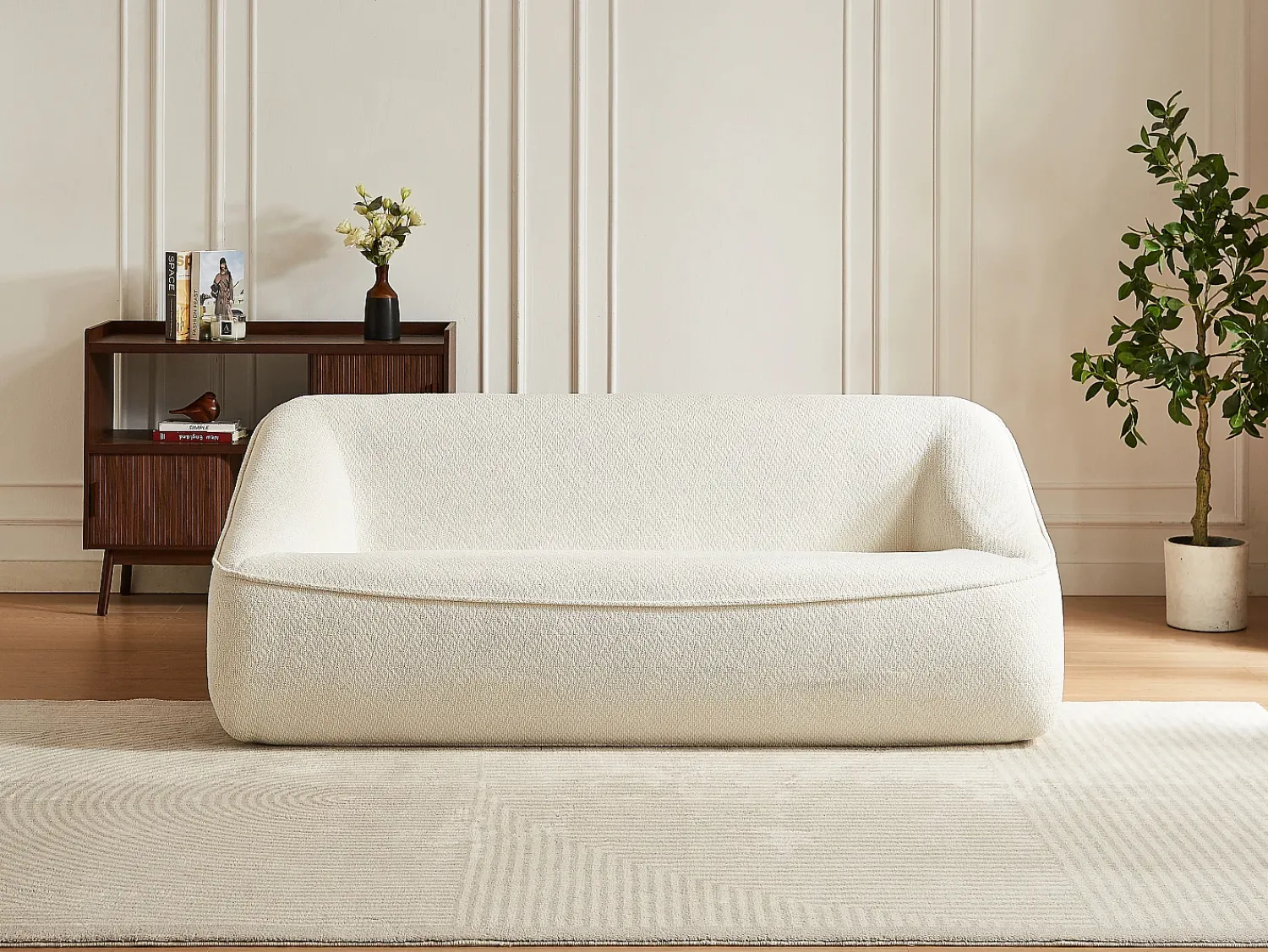 Vente-unique Sofá de 3 lugares em tecido texturizado design KIREBA^ Sofá