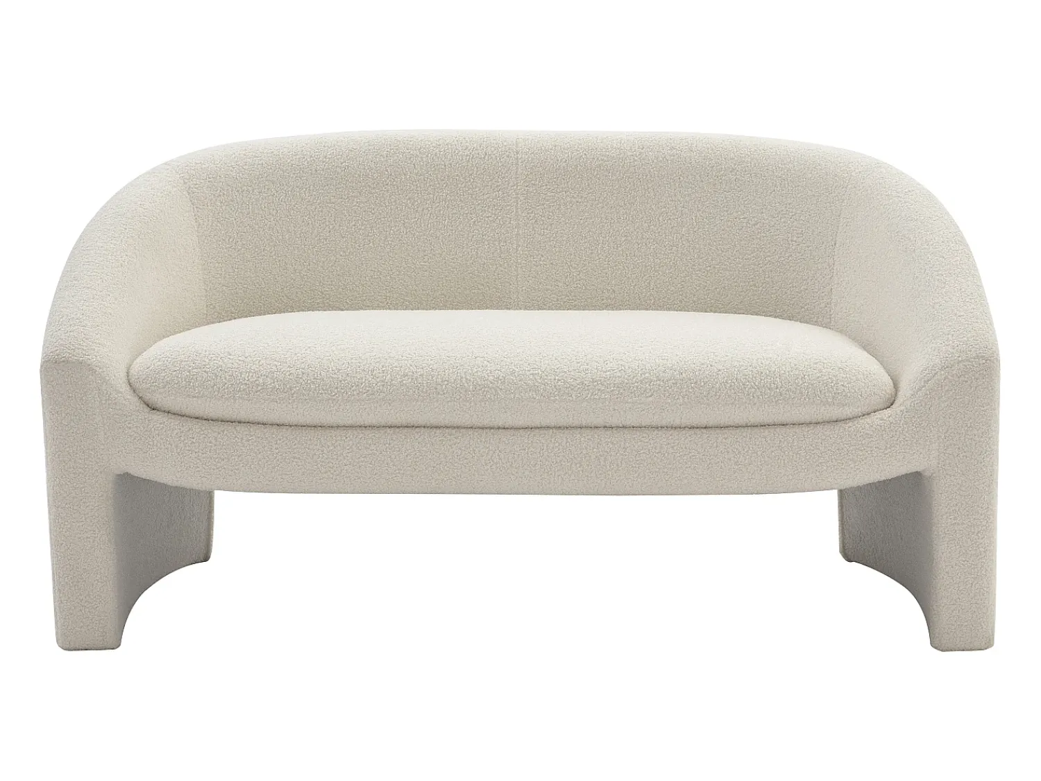 Sofá*Vente-unique Sofá de 2 lugares em tecido bouclé cor OSSANA Branco