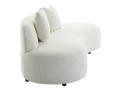 Sofá|Vente-unique Sofá de 3 lugares em tecido bouclé - BASILIANA Branco