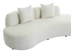 Sofá|Vente-unique Sofá de 3 lugares em tecido bouclé - BASILIANA Branco