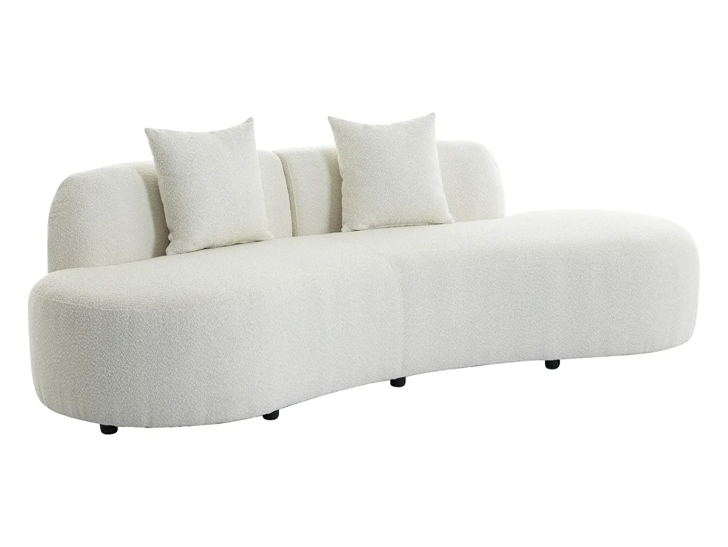 Sofá|Vente-unique Sofá de 3 lugares em tecido bouclé - BASILIANA Branco