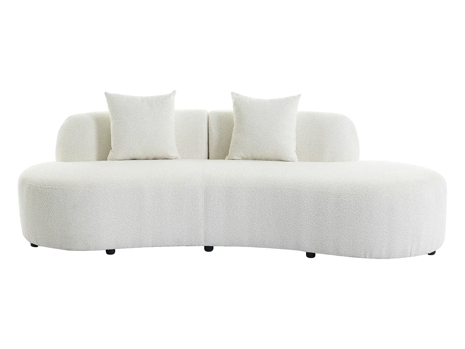 Sofá|Vente-unique Sofá de 3 lugares em tecido bouclé - BASILIANA Branco