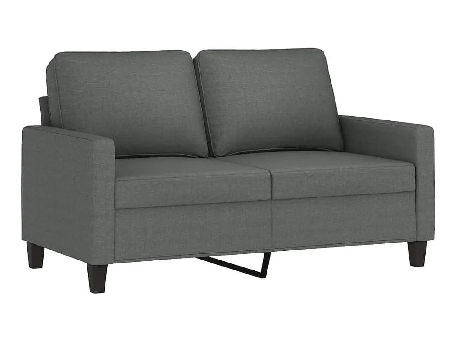 Sofá* Sofá de 2 lugares em tecido 120 cm -escuro PT750805 Cinzento