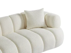 Sofá*Vente-unique Sofá de 3 lugares em tecido bouclette -pérola COLIANI Branco