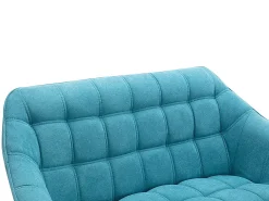 Sofá|Vente-unique Sofá de 2 lugares em tecido azul acolchoado. Estilo escandinavo. CASERTA Azul turquesa