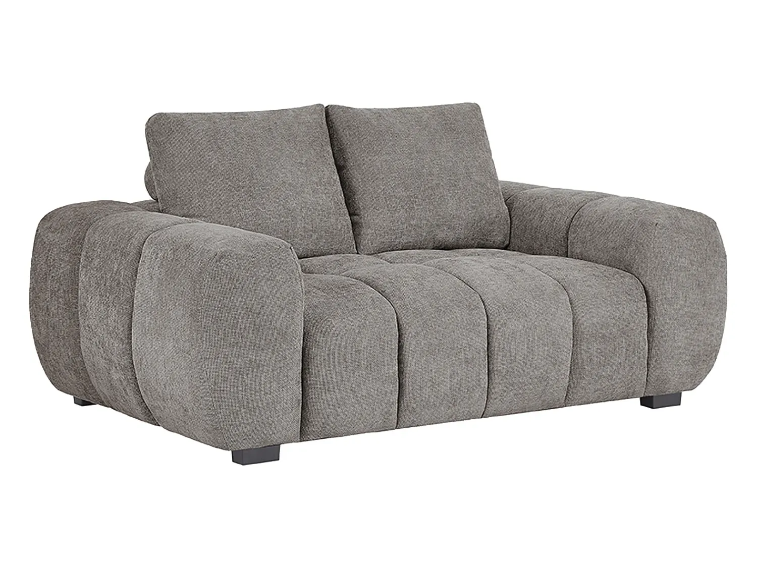 Online Vente-unique Sofá de 2 lugares em tecido cinza acolchoado estilo design BERENIA Cinzento