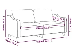 Sofá*vidaxl Sofá de 2 lugares em tecido 140 cm -claro Cinzento