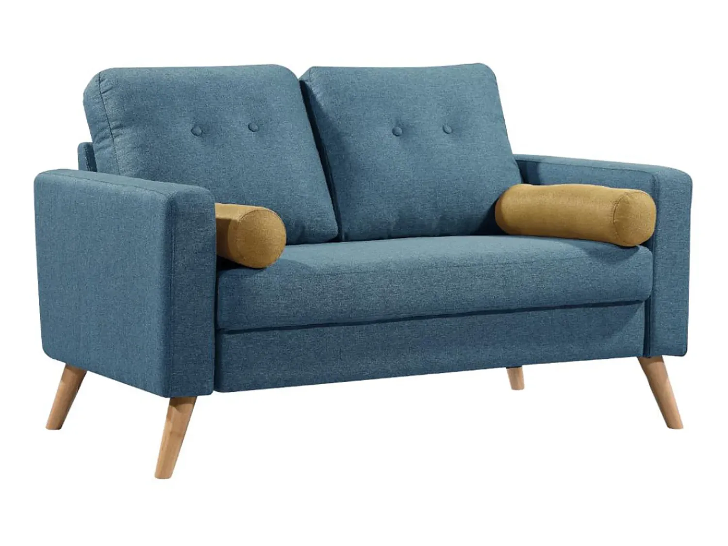 Clearance Vente-unique Sofá de 2 lugares em tecido - TATUM Azul