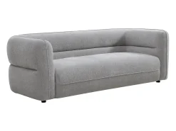 Sale Vente-unique Sofá de 3 lugares em tecido chenille cinza produto ecorresponsável TALIENA Cinzento