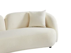 Sale Vente-unique Sofá de 3 lugares em tecido bouclé LINORIA Branco