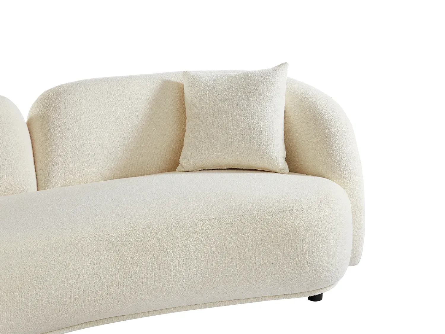 Sale Vente-unique Sofá de 3 lugares em tecido bouclé LINORIA Branco