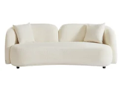 Sale Vente-unique Sofá de 3 lugares em tecido bouclé LINORIA Branco