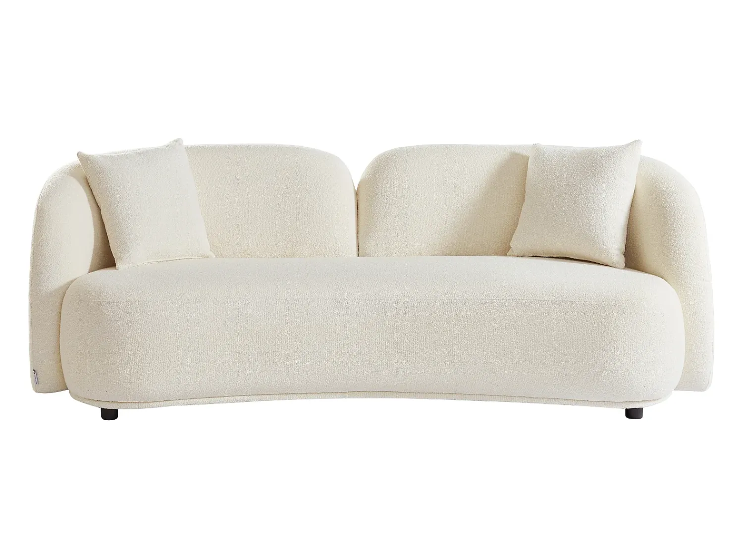 Sale Vente-unique Sofá de 3 lugares em tecido bouclé LINORIA Branco