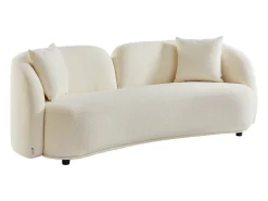 Sale Vente-unique Sofá de 3 lugares em tecido bouclé LINORIA Branco