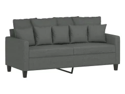 Discount Sofá de 2 lugares em tecido 140 cm -escuro PT109168 Cinzento