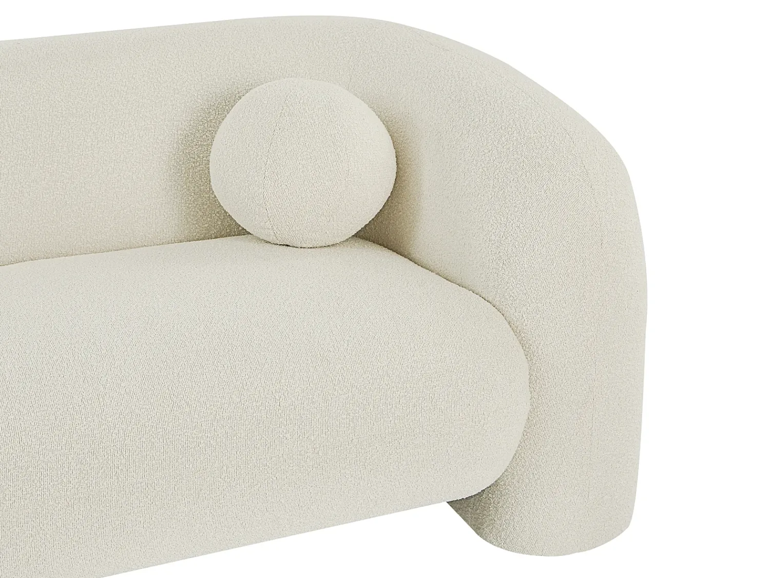 Sofá*Vente-unique Sofá de 3 lugares em tecido bouclé branco OVOTAS Marfim