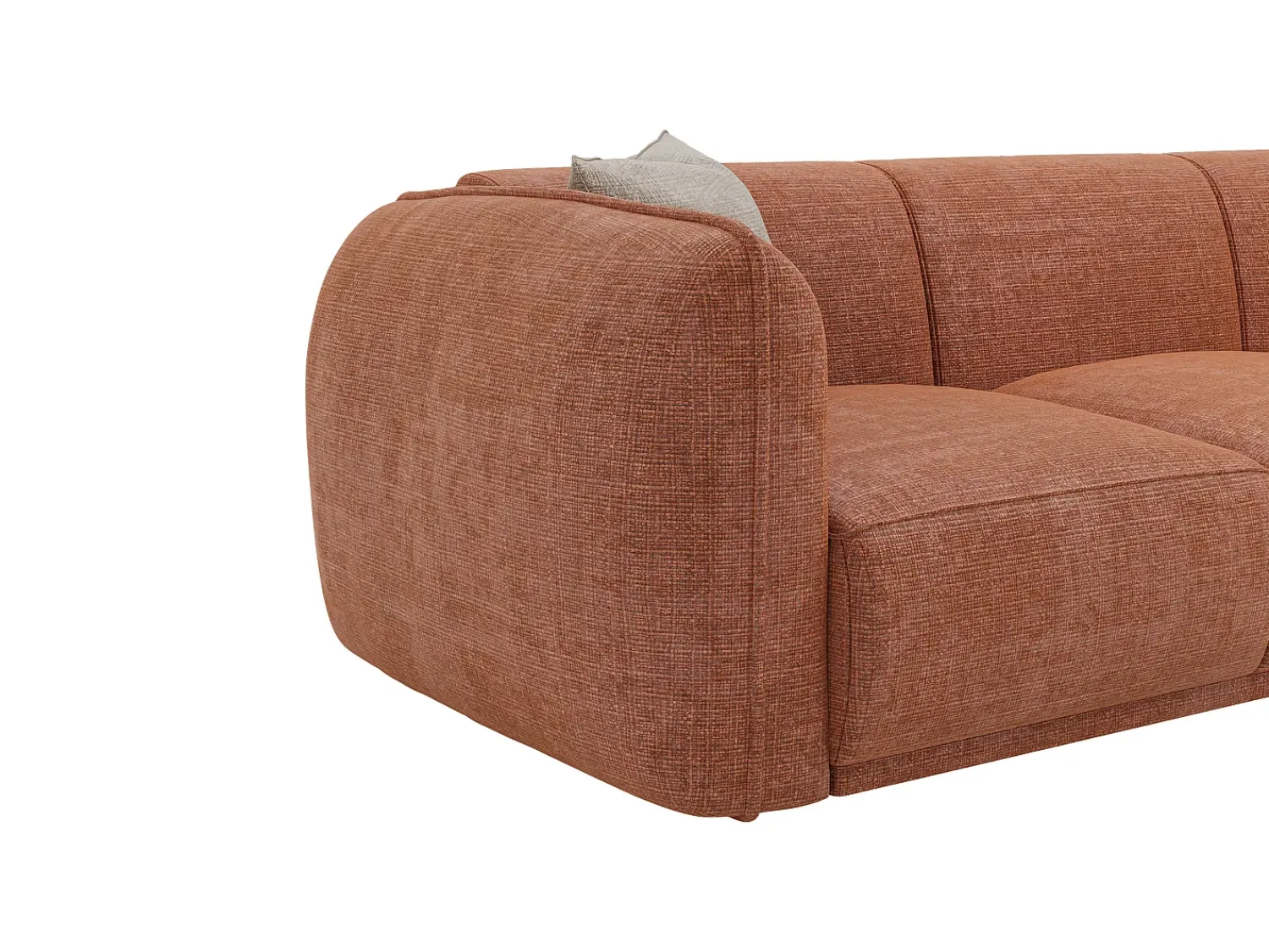 Sofá*Vente-unique Sofá de 3 lugares em tecido chenille JUNETI Terracota