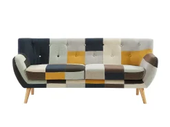 Online Vente-unique Sofá de 3 lugares em tecido patchwork estilo escandinavo SERTI II Multicor
