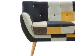 Online Vente-unique Sofá de 3 lugares em tecido patchwork estilo escandinavo SERTI II Multicor