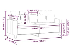 Sofá|vidaxl Sofá de 2 lugares em tecido 140 cm cinzento-escuro Cinza antracite
