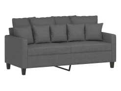 Sofá|vidaxl Sofá de 2 lugares em tecido 140 cm cinzento-escuro Cinza antracite