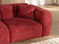 Sofá|Maison Céphy Sofá de 3 lugares em tecido texturizado POGNI da Vermelho