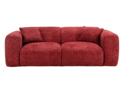 Sofá|Maison Céphy Sofá de 3 lugares em tecido texturizado POGNI da Vermelho
