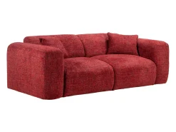 Sofá|Maison Céphy Sofá de 3 lugares em tecido texturizado POGNI da Vermelho