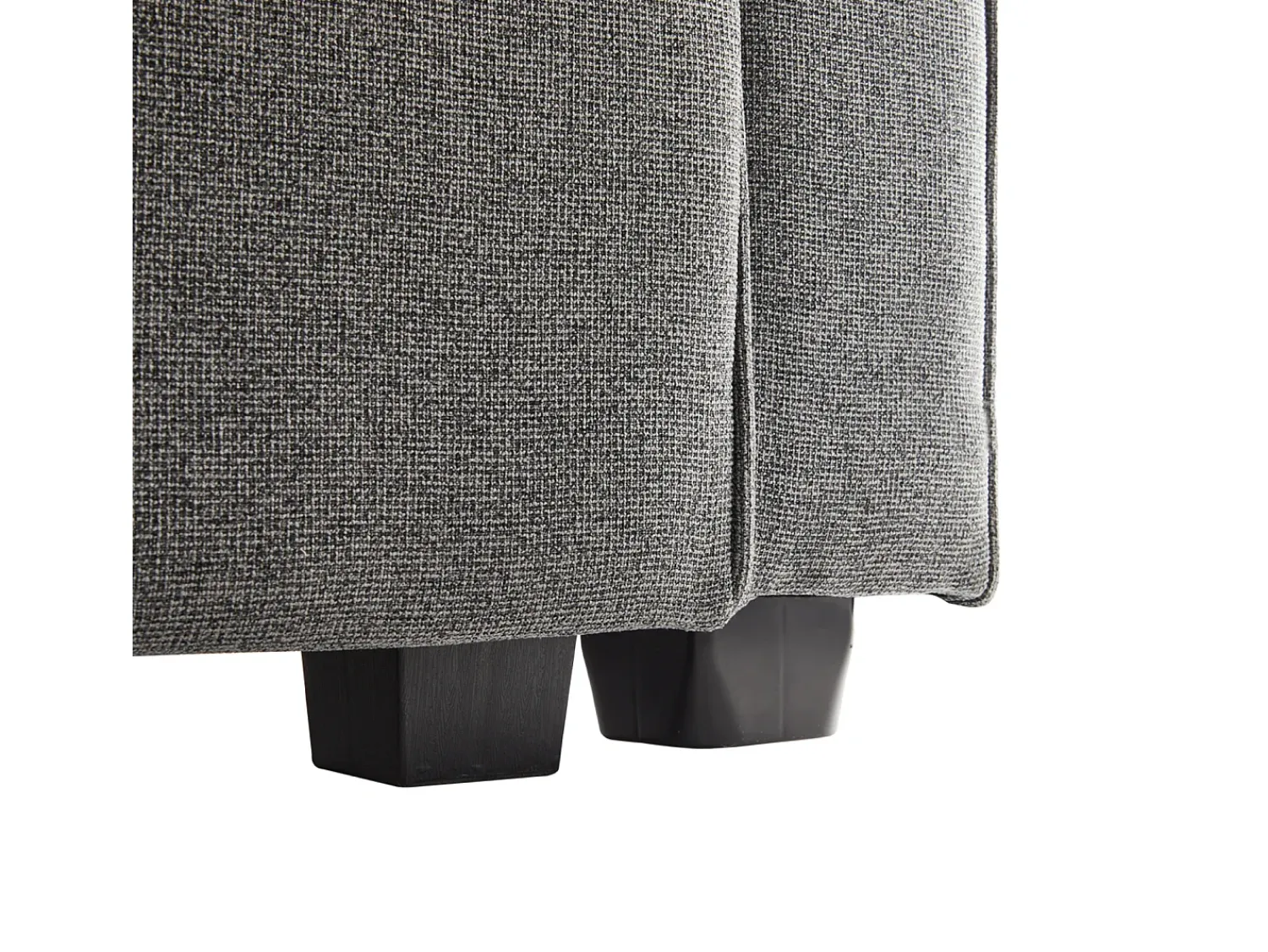Online Sofá de 4 lugares em tecido de linho com consola, 2 bases para copos, 2 portas USB, 4 almofadas, 290x83x88cm, -escuro Cinzento