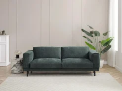 Sofá*Vente-unique Sofá de 3 lugares em tecido chenille de cor DEMBOLA Verde