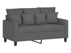 Sofá|vidaxl Sofá de 2 lugares em tecido 120 cm -escuro Cinzento