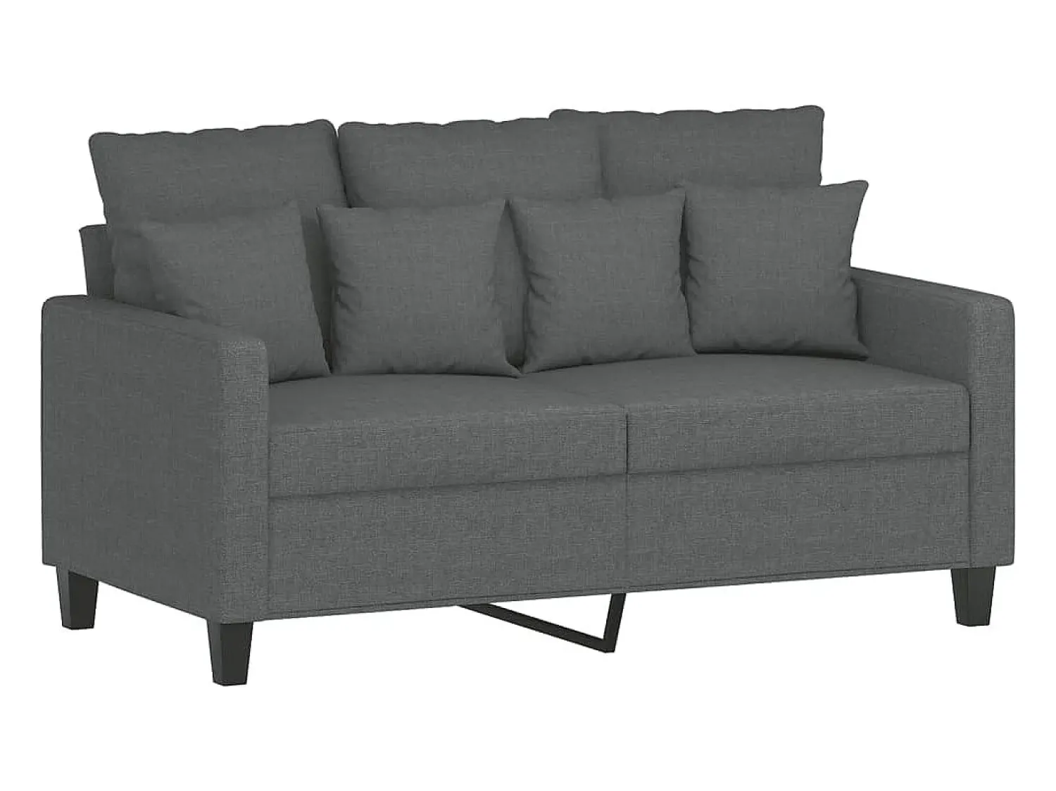 Sofá|vidaxl Sofá de 2 lugares em tecido 120 cm -escuro Cinzento