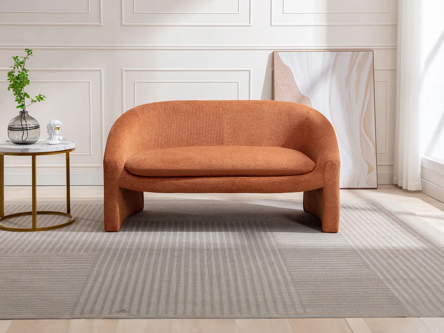 Outlet Vente-unique Sofá de 2 lugares em tecido cor estilo design OSSANA Terracota