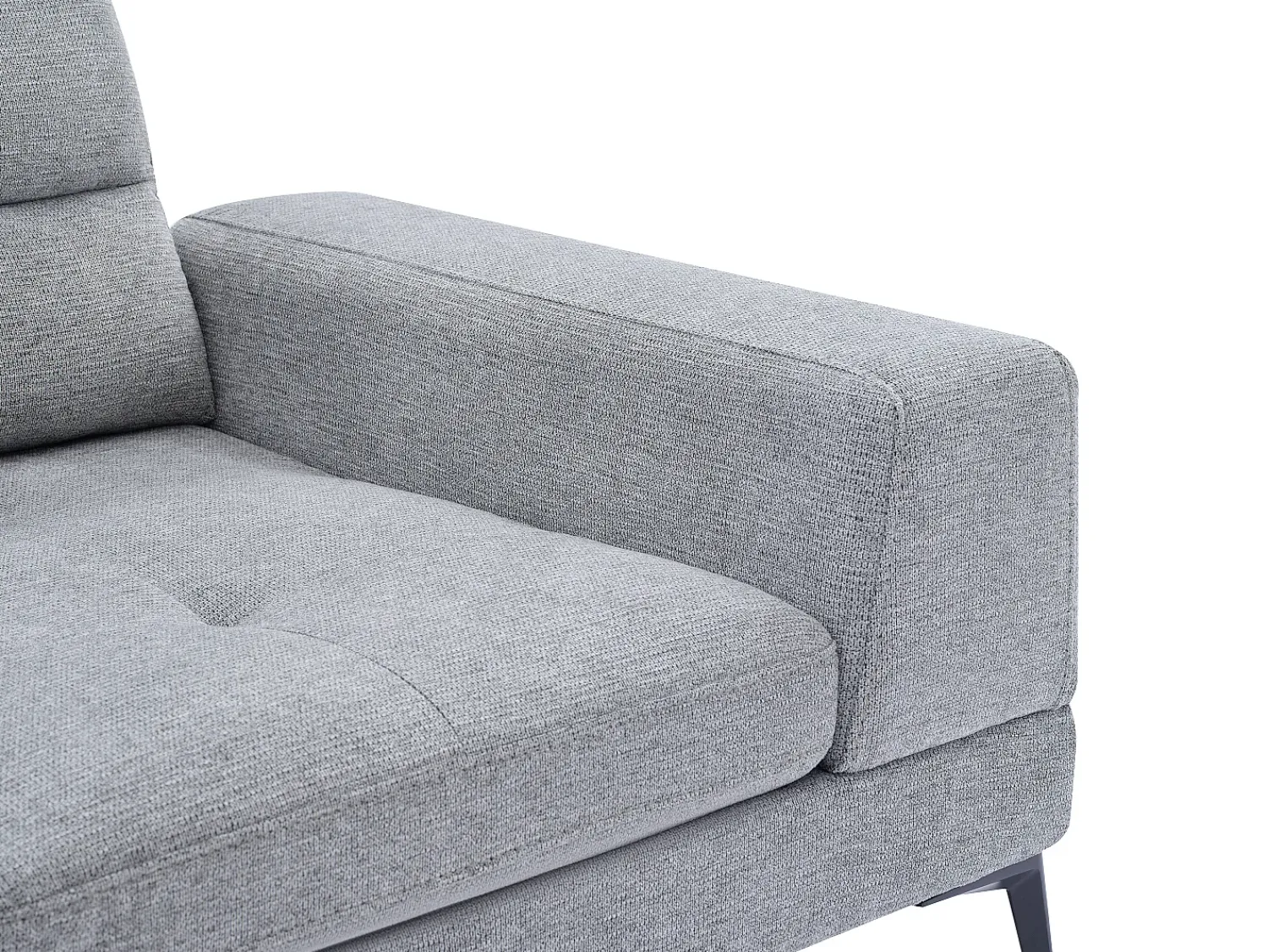 Best Vente-unique Sofá de 3 lugares em tecido texturizado cinza com encosto função avanço-recuo UDALIO Cinzento