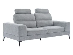 Best Vente-unique Sofá de 3 lugares em tecido texturizado cinza com encosto função avanço-recuo UDALIO Cinzento