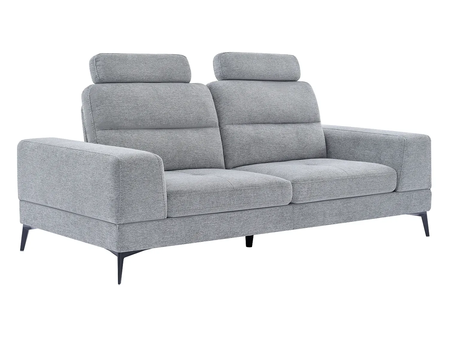 Best Vente-unique Sofá de 3 lugares em tecido texturizado cinza com encosto função avanço-recuo UDALIO Cinzento