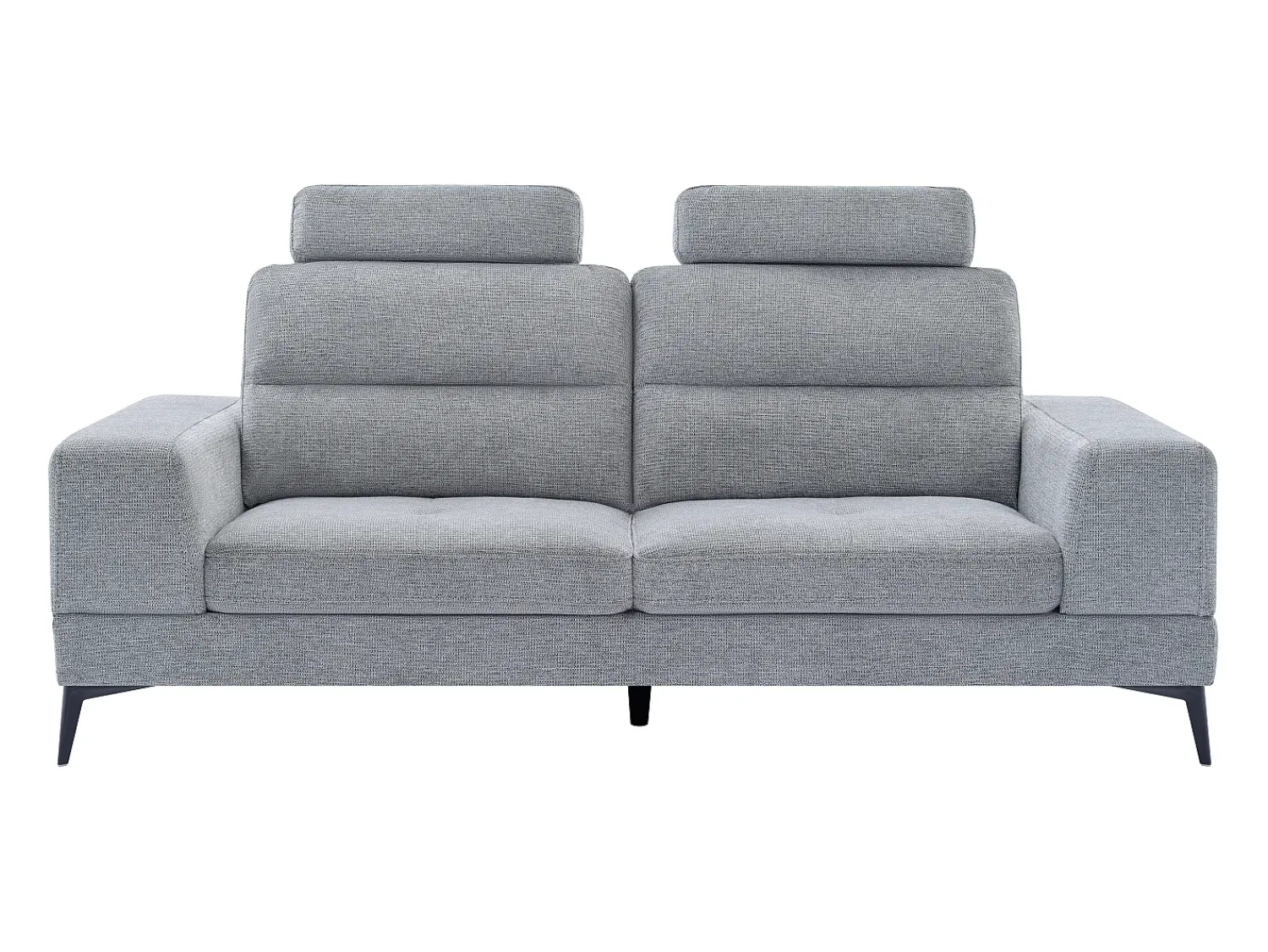 Best Vente-unique Sofá de 3 lugares em tecido texturizado cinza com encosto função avanço-recuo UDALIO Cinzento