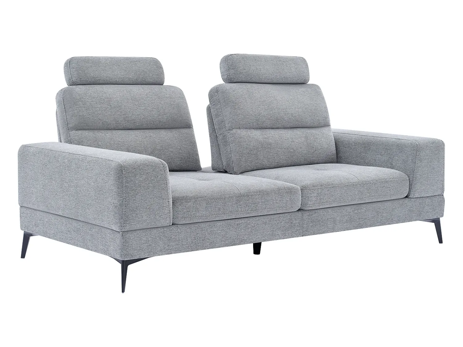 Best Vente-unique Sofá de 3 lugares em tecido texturizado cinza com encosto função avanço-recuo UDALIO Cinzento