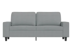 Sofá de 2 lugares em tecido 140 cm cinzento-claro PT583781^ Sofá