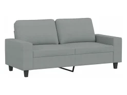 Sofá de 2 lugares em tecido 140 cm cinzento-claro PT583781^ Sofá